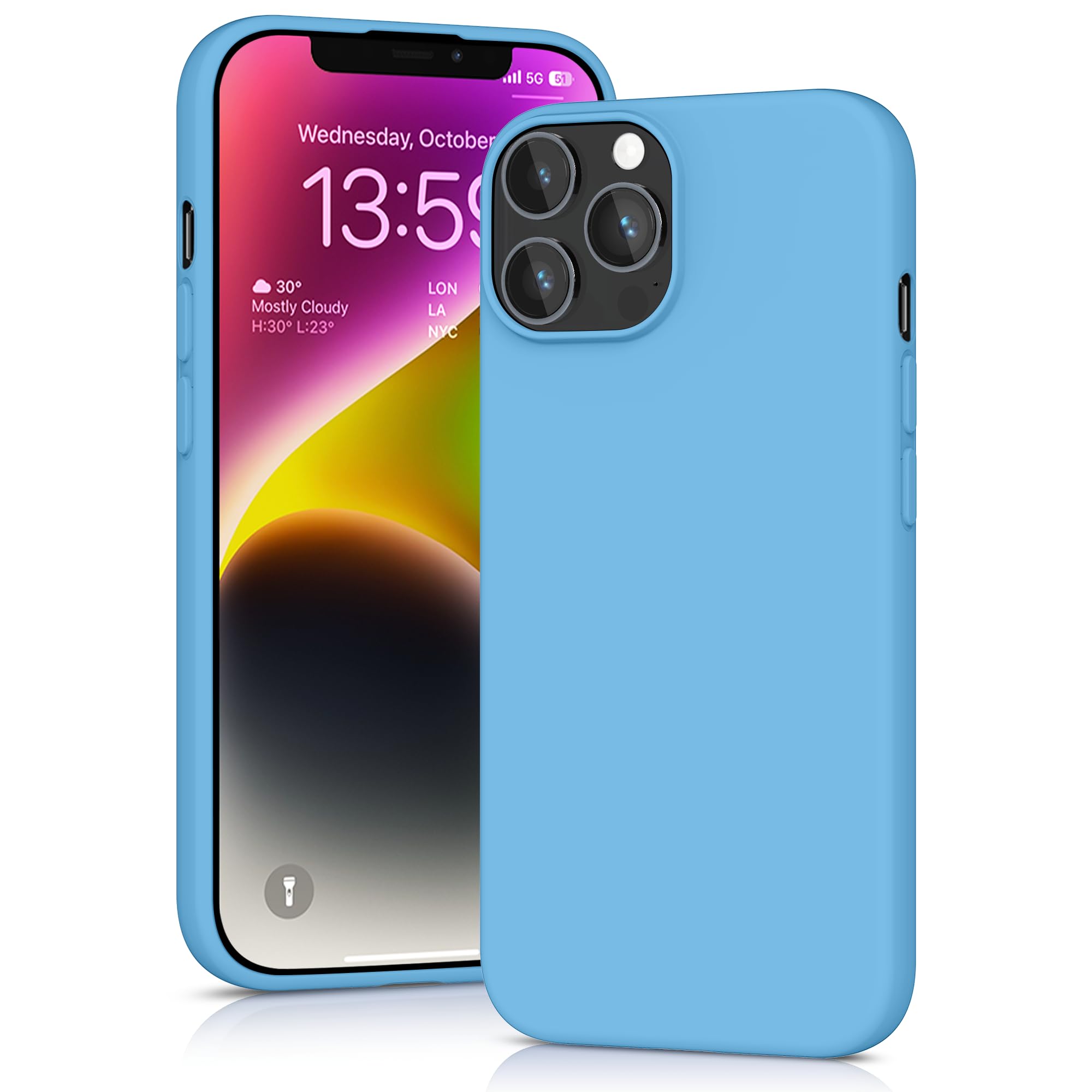 YATWIN Silicone Case for iPhone 13 Pro, Soft-Touch, Shockproof, DustProof