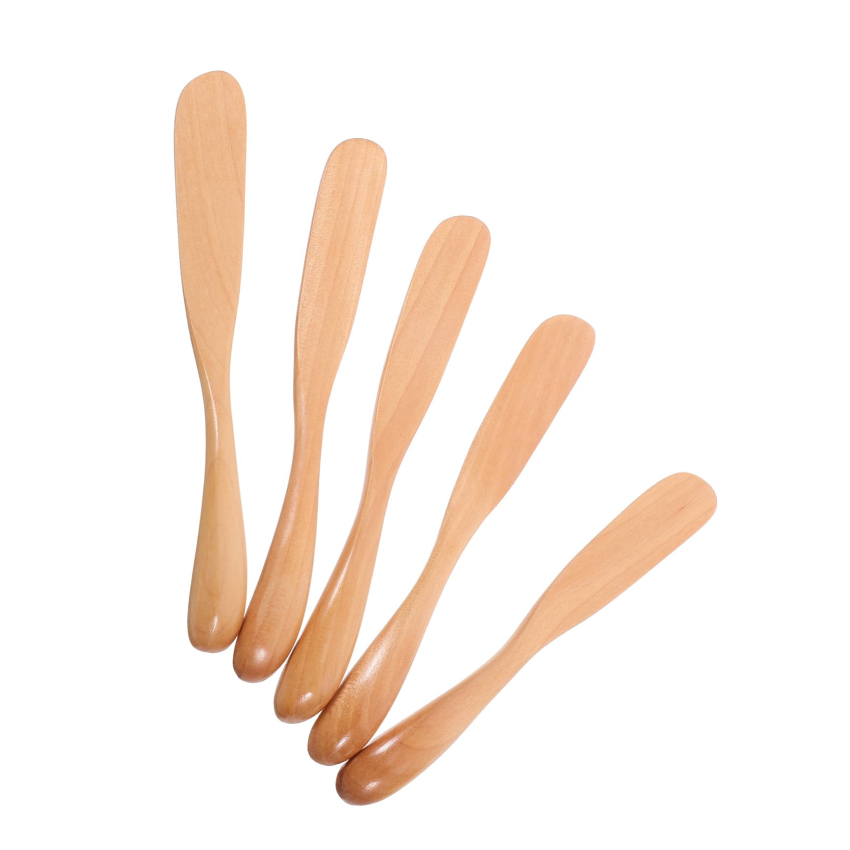 BELLIFFY 5pcs Wooden Spreader Knives for Jam Butter and Cream Cheese Gentle Skin Kitchen Utensils for Baking and Ice Cream Serving