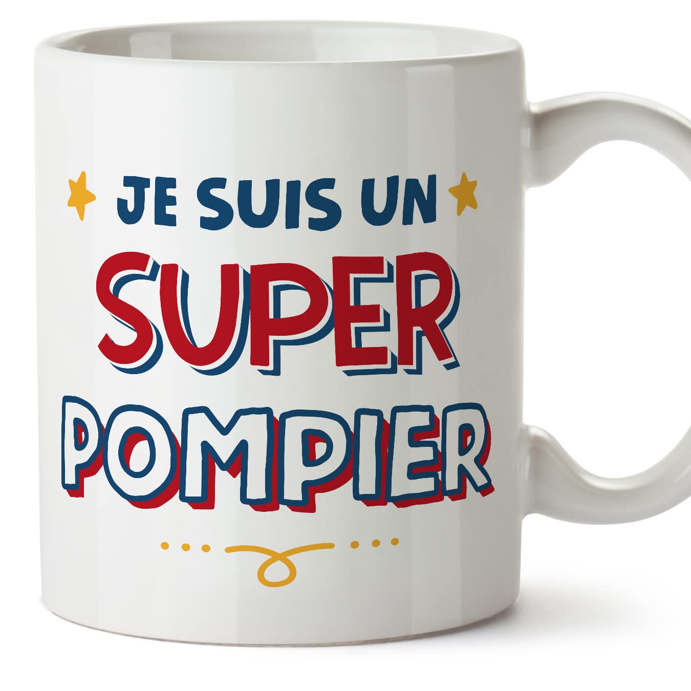 MUGFFINS Firefighter Man Mug - in French - Je Suis Super - Funny Gift for Colleagues - Ceramic 11oz Mug — image 1