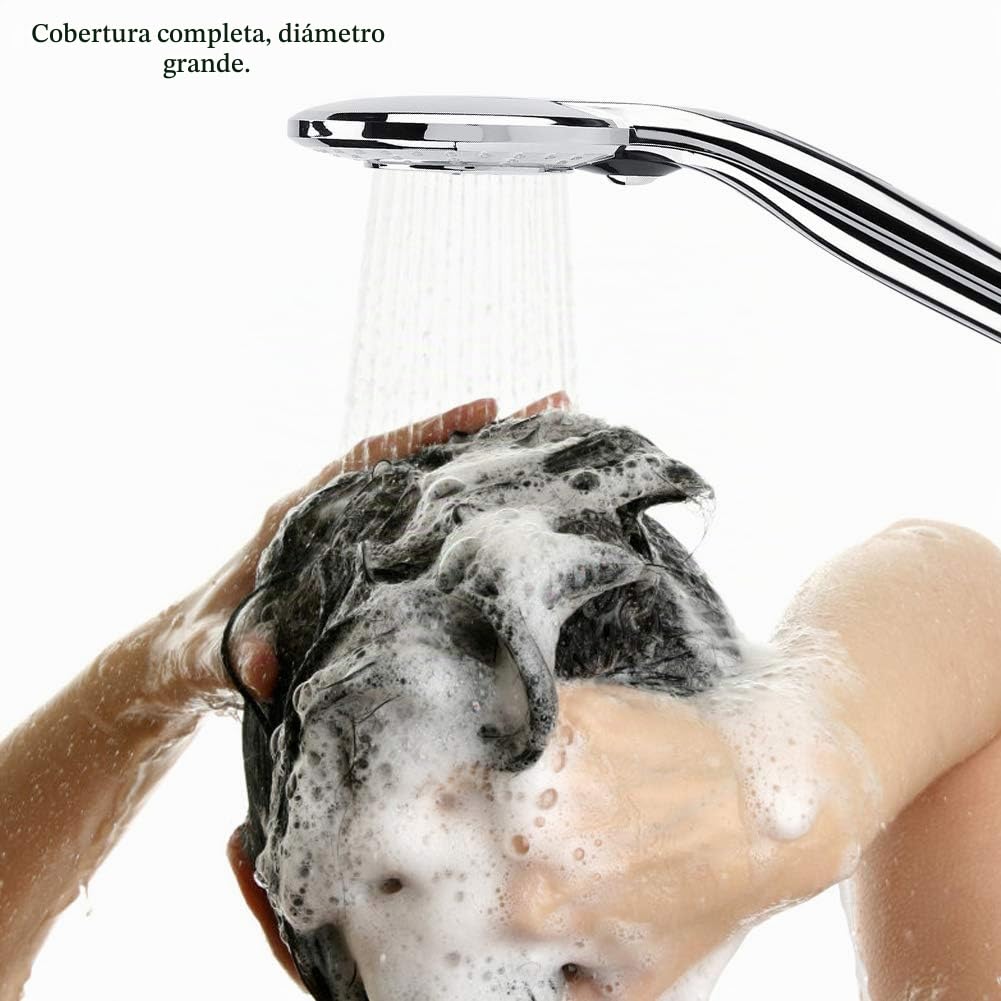 Alcachofa Ducha LED Digital 3 Modos Sensor Temperatura ABS Plateado Alta Presión Ahorro Agua Accesorios Baño Moderno