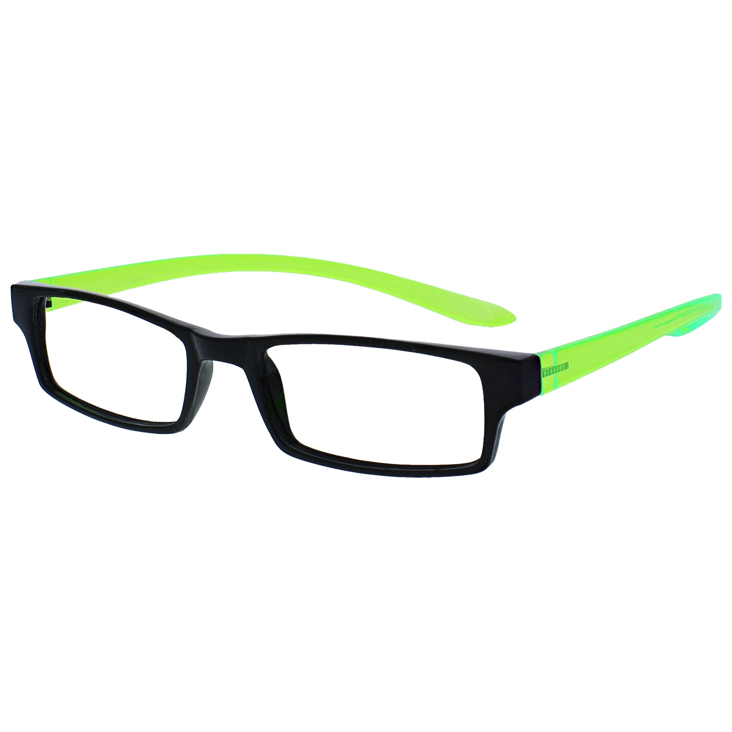 UV Reader Schwarz Leuchtend Grünen Nacken-Lesebrille Wert 2er-Pack Frauen Herren UVR2PK021 +2,50