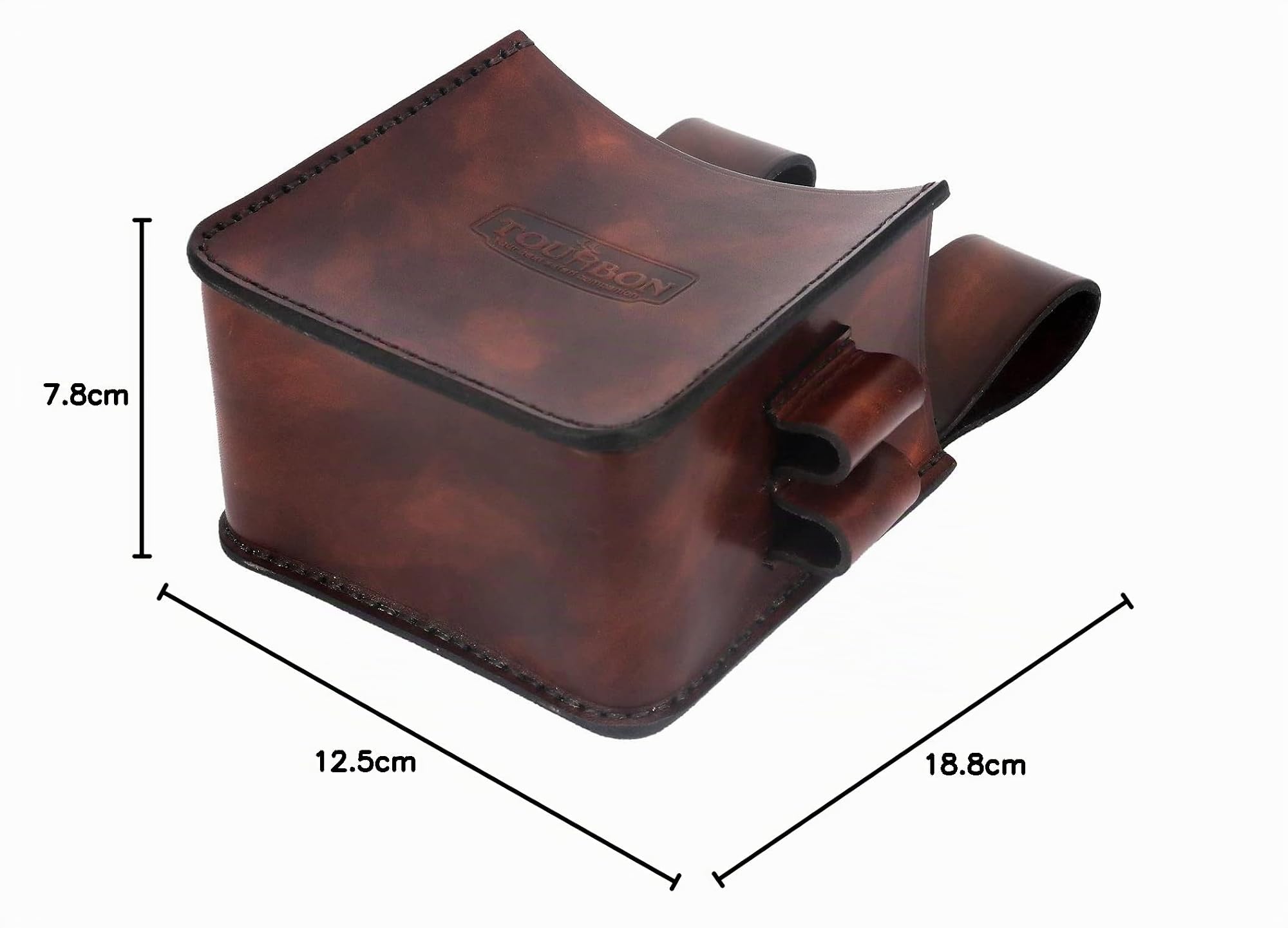 TOURBON Sac de munitions de tir à la Taille en Cuir Marron Pochette de Fusil de Chasse Porte-Ceinture à Outils
