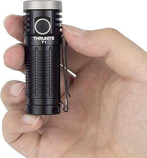 ThruNite T1 Magnetic Tailcap Flashlights, USB Rechargeable EDC Flashlight, Stepless Dimming 1500 lumens Pocket Flashlight, CREE XHP50, Clip Included for Outdoor and Indoor Everyday Use - Black CW