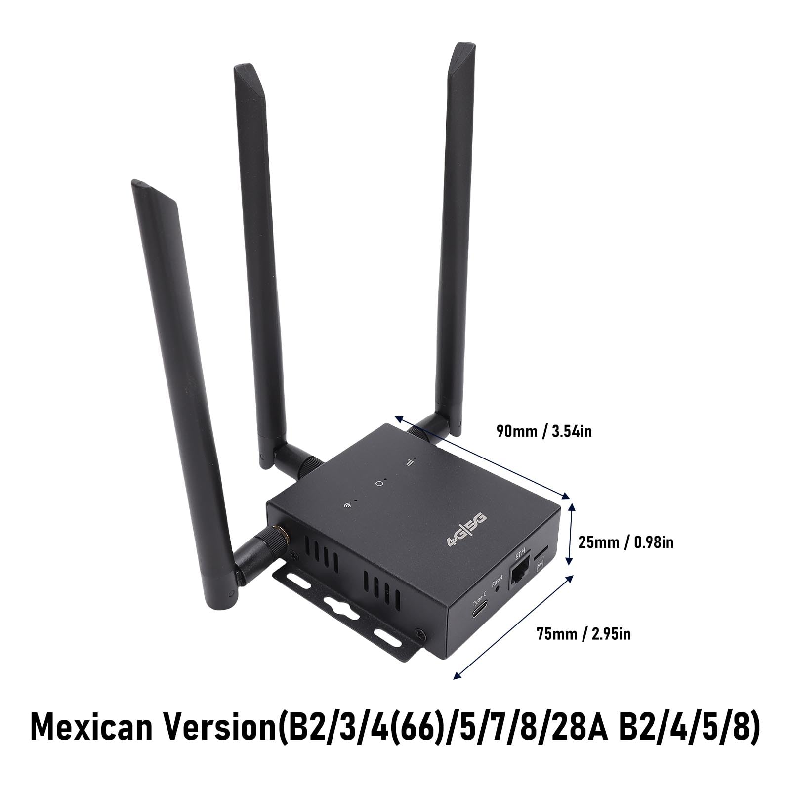 Fdit Routeur CPE 4G Accès câblé avec Antenne, Connexion Réseau à Grande Vitesse pour Le Bureau des Petites Entreprises avec SIM Card Slot Ed121 (Version Mexicaine (B2 / 3/4 (66) / 5/7/8/28A B2)