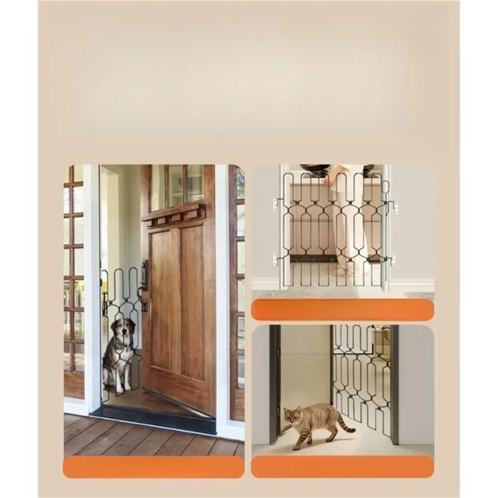 Türschutzgitter Ausziehbar Pet Fence Metal Retractable Cat Door Barrier Home Stairs Guard DogHome, Furniture & DIY, Home Décor, Doors & Doors!(Width 66x Height 78)