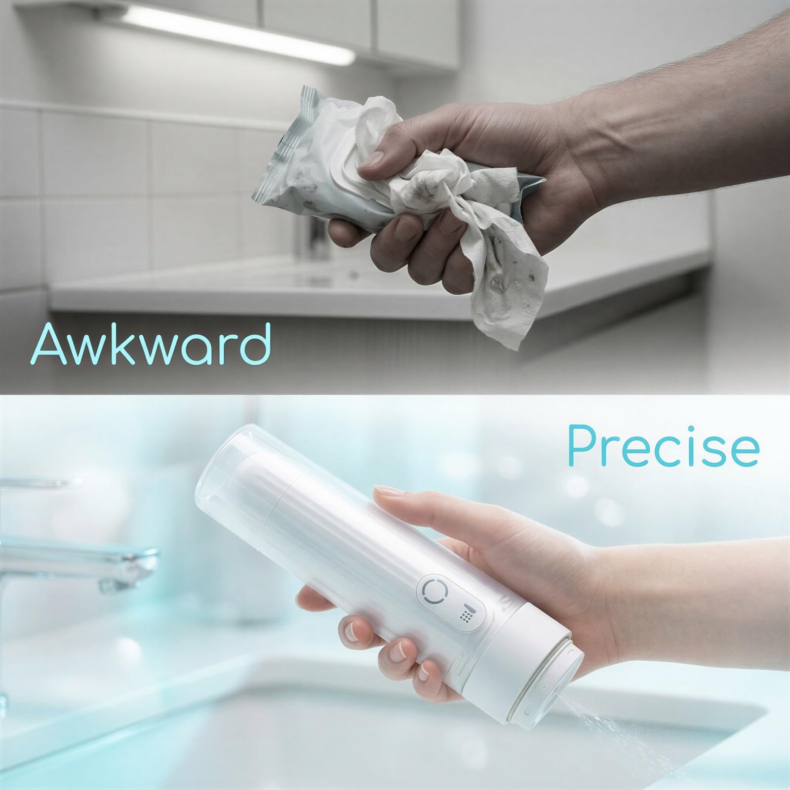 Bidet elettrico portatile, 3 modalità di pressione, spruzzatore per bidet da viaggio impermeabile IPX7, ugello regolabile a 180° per postpartum, campeggio, igiene personale, 172,9 g, 5,3 x 5,3 x 17,3