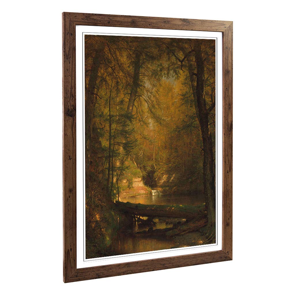 Big Box Art Framed Print of Thomas Worthington Whittredge The Trout Pool Design | Wall Art Picture | Home Decor for Kitchen, Living Room, Bedroom, Hallway, Walnut, A2 / 24.5x18 Inch / 62x45cm