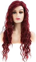 Beweig Hosszú Hullámos Bordó Paróka - Hőálló Szintetikus Műhaj Oldalsó Választékkal - Természetes Hatású Cosplay Női Paróka 2