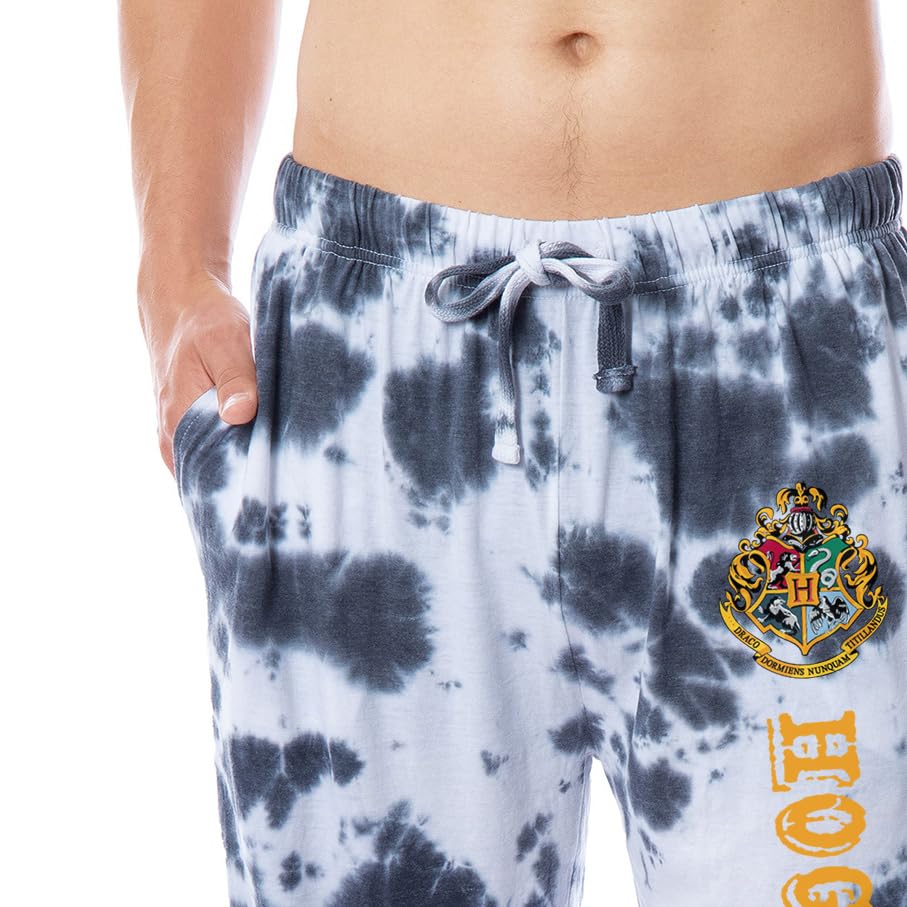 Harry Potter Men's Hogwarts House Crest Sleep Jogger Pajama Pants For Adults4