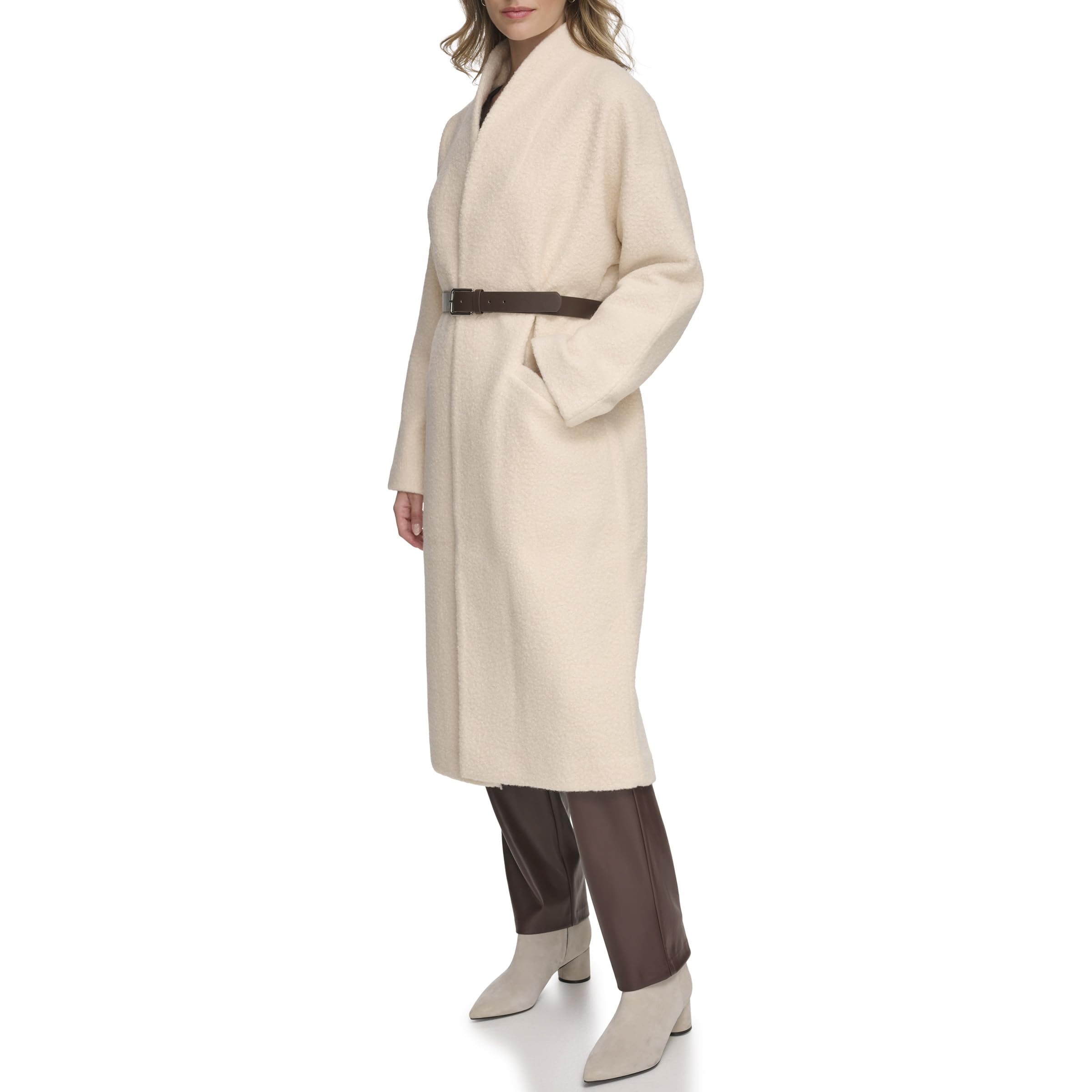 Calvin Klein Damen Langer Mantel mit Gürtel