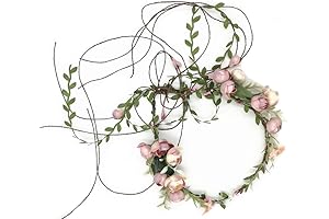 Adjustable Fake Flower Garland Headband for Bridal Hair