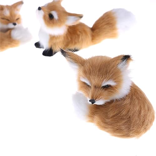 Miniatura 7 de GUDVES Simulación de zorro marrón con figuras de acción estáticas juguete de zorro