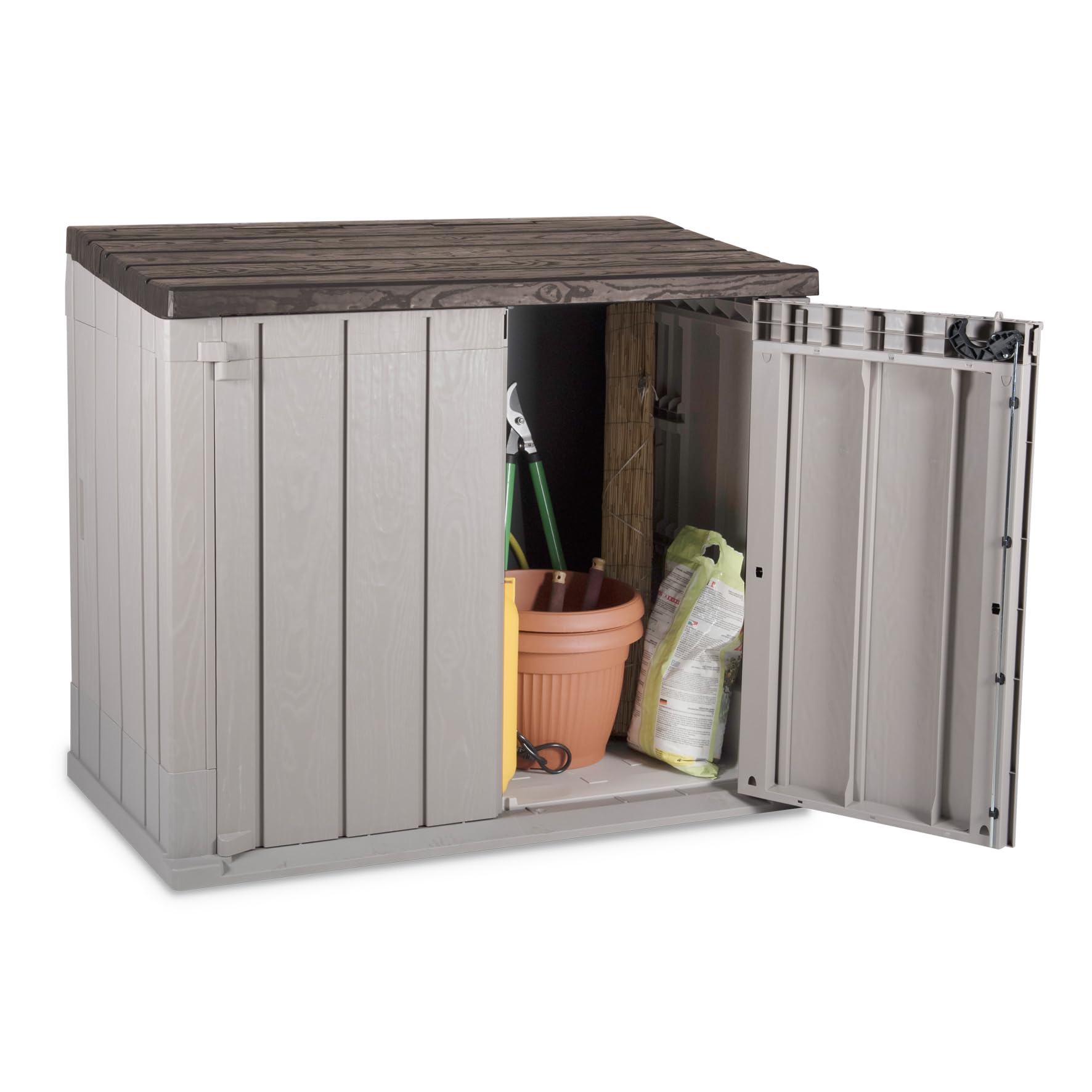 Toomax Storer Plus Garden Storage Box Art 090, Dimensions 129 5 x 74 5 x 111 h, Grey Brown Garden