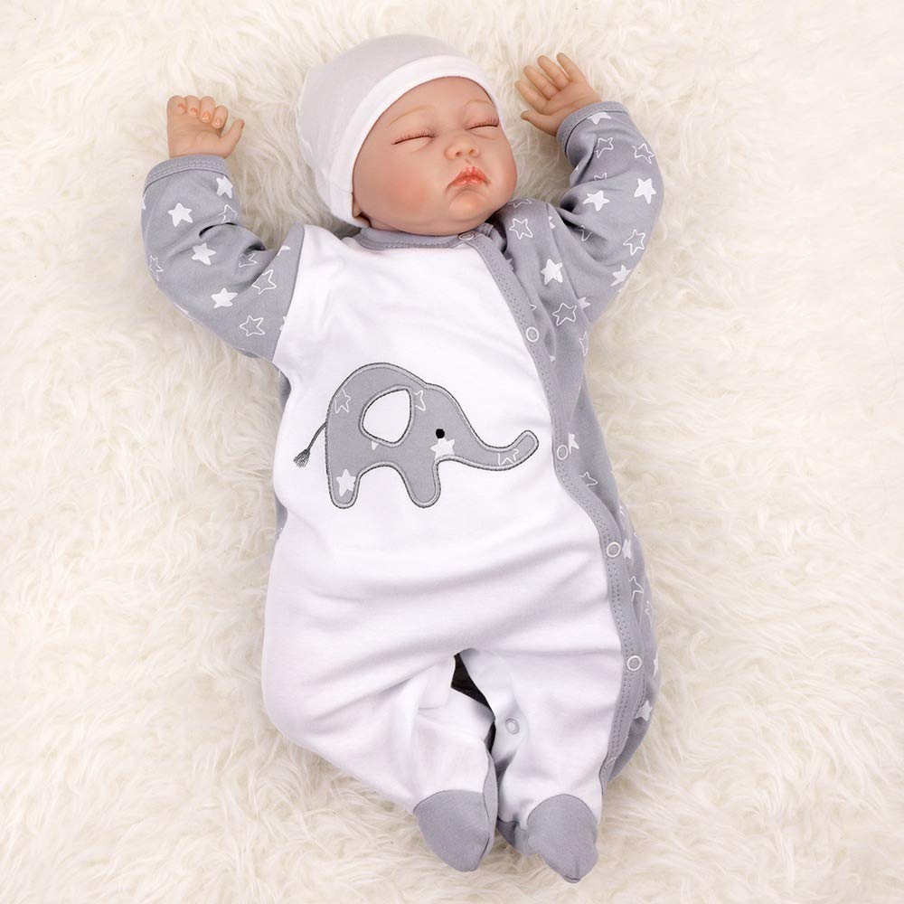 Baby Sweets Baby equipamiento inicial unisex blanco gris Diseño: Little Elephant Juego de 15 piezas para recién nacidos y niños pequeños Tamaño: blanco blanco gris Talla:Newborn (56)