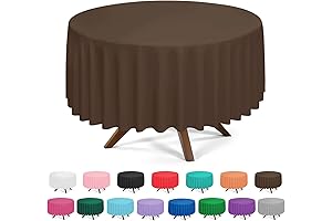 3 Pack Brown Round Tablecloth - 84 Inch