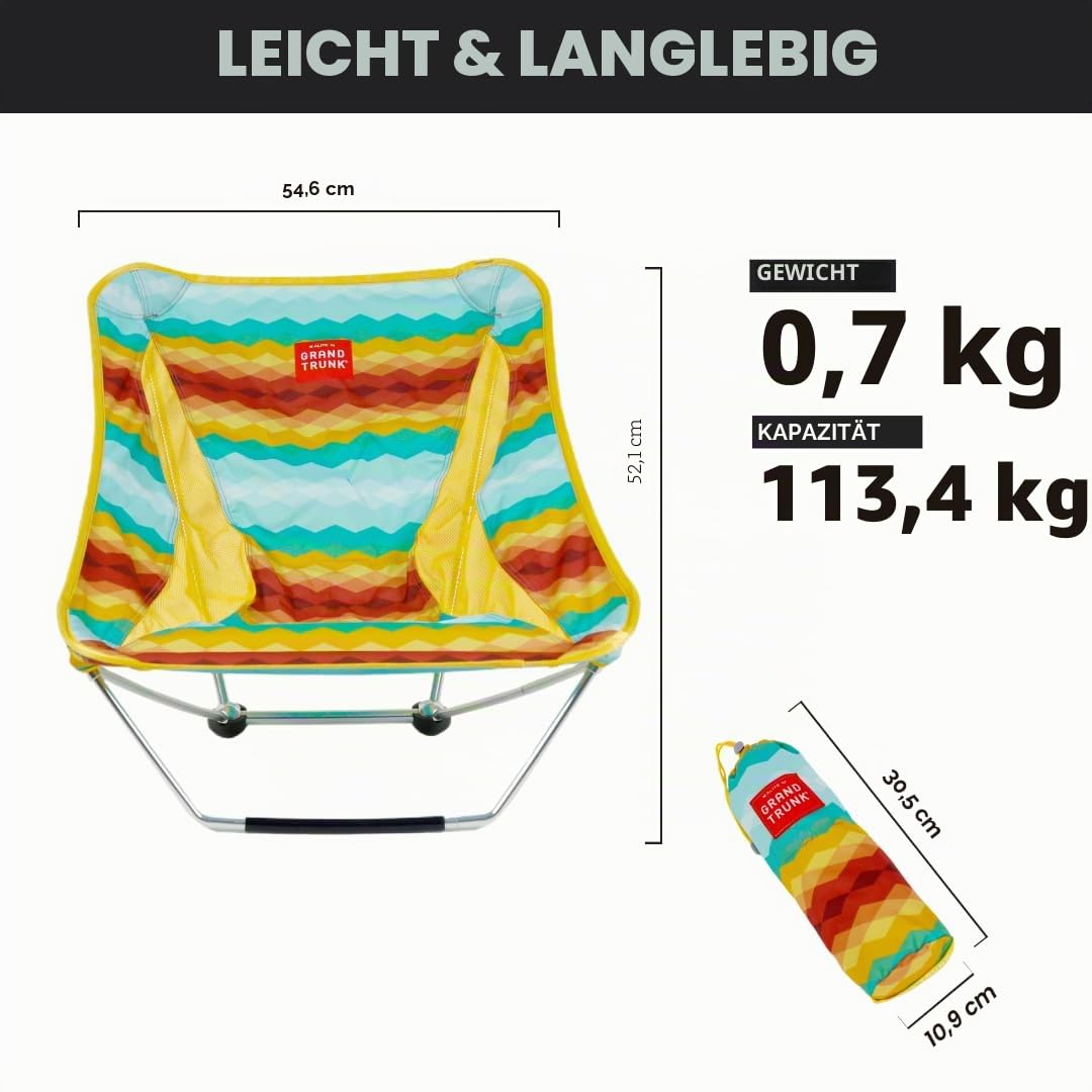 GRAND TRUNK Alite Mayfly Stuhl | Leichter Stabiler Campingstuhl | Tragbarer, schneller und einfacher Aufbau | Rasenstuhl für Wandern, Rucksackreisen, Angeln und Strand - Horizon