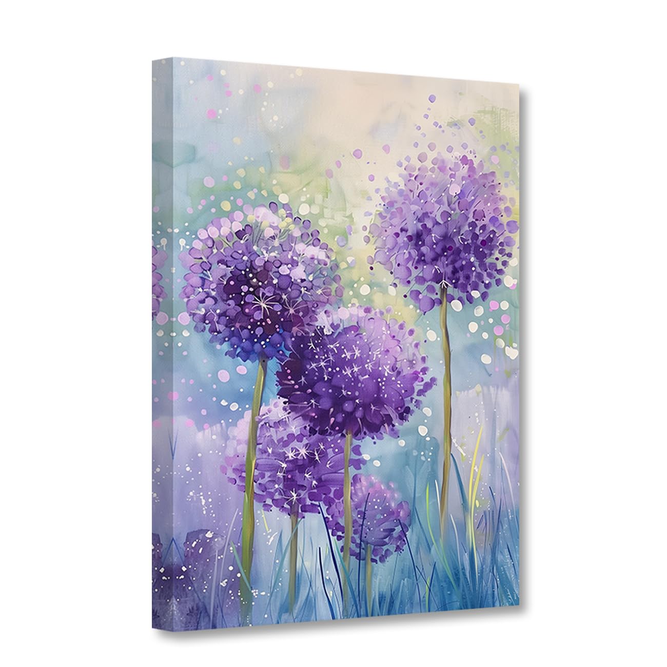 DOARTDO Hydrangea Canvas Wall Art Purple Flower Pictures Wall Decor Rustic Floral Painting Print Country Living Room Bedroom Office Decor Frame (20.00