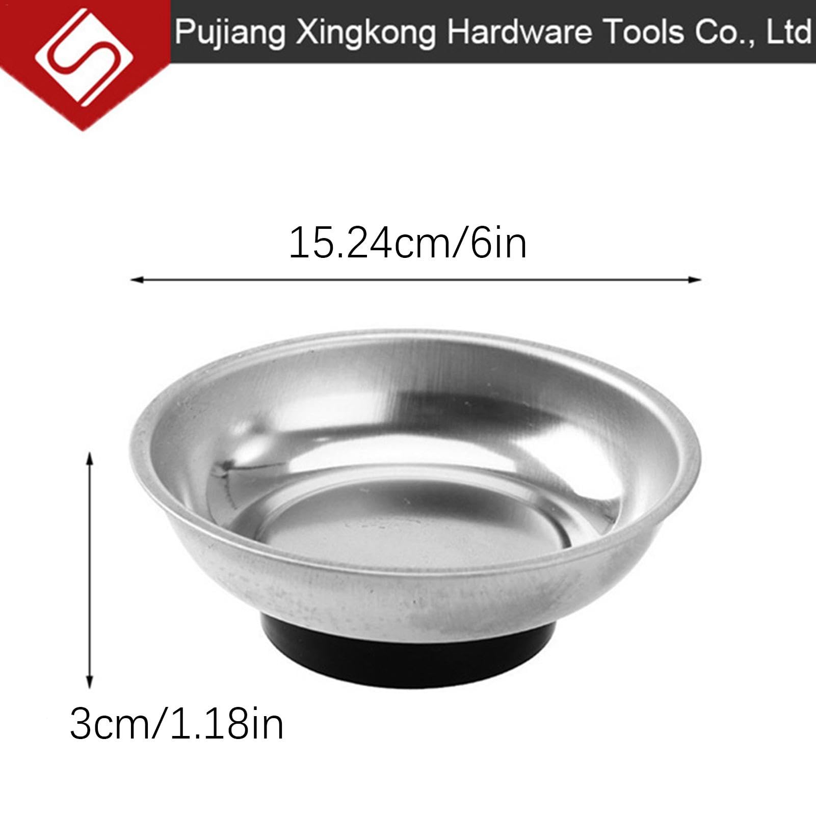 Set di 3 vaschette magnetiche in acciaio inox, per tenere attrezzi, viti, punte e chiodi, calamita ad alte prestazioni