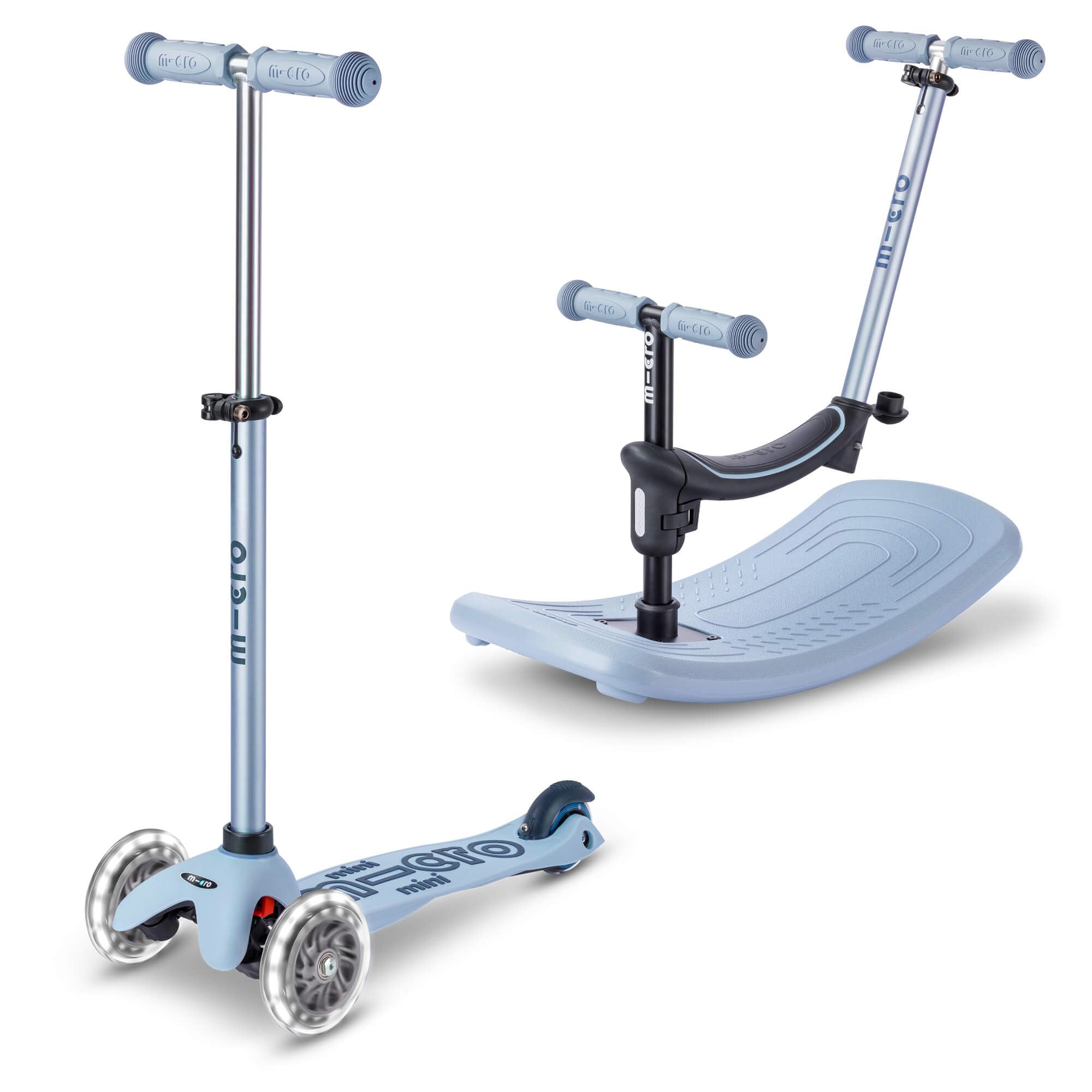 Micro Scooters | Mini 6in1 Rock & Go Children's Scooter | Rocker, Ride-On & Scooter in One | Indoor & Outdoor Use | 12mths–5yrs | Boys & Girls | Blue