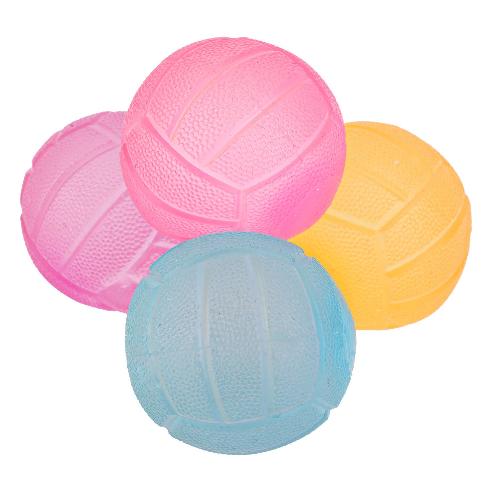 4pcs Stress Relief Balls, Assorted Colors Maltose Filled Stress Toys Durable Slow Rising Sugar Balls for Anxiety ADHD & Autism Classroom Prizes (Volleyball)