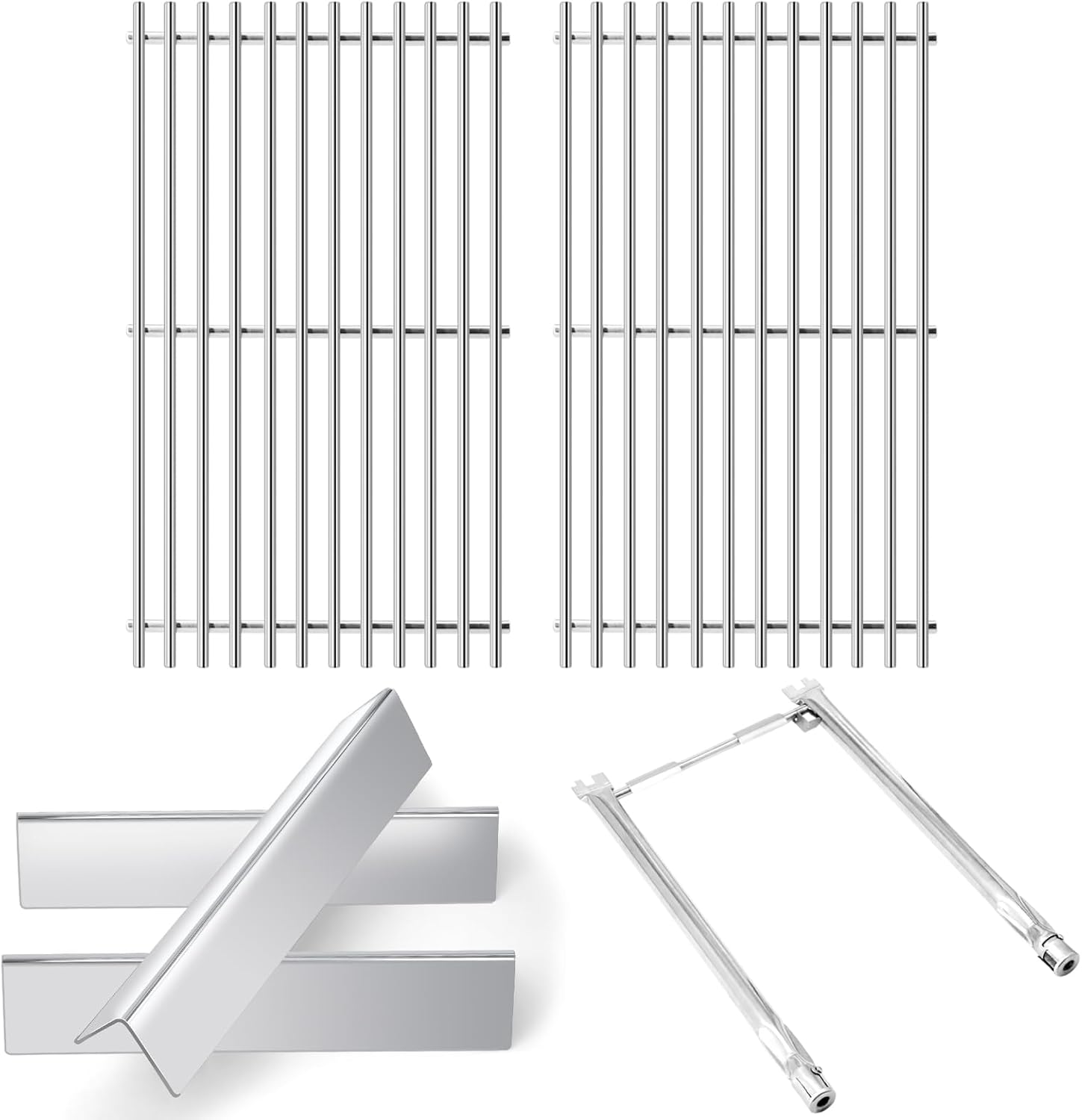 Hiorucet 7635 Flavorizer Bars 69785 Burners 7637 Grill Grates for Weber Spirit I & II 200 Series, Spirit E-210, E-215, S-210, S-220, E-220, Spirit II GS4 Gas Grill with Front Mount Controls SS: 7637+7635+69785