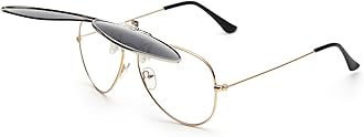 Retro Clip on Aviator Sunglasses Polarized Flip up Lenses Driving Eyeglasses Men