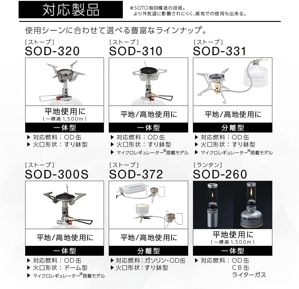 Amazon | ソト (SOTO) 日本製 OD缶 アウトドア パワーガス 500