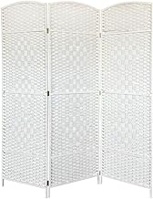 Acomoda Textil 3 Panel Room Divider 180 x 50 cm Elegant and Functional Decorative Room Divider for Indoors White Privacy Panel Space Divider for Bedroom, Living Room and Dressing Room