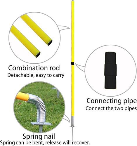 Miniatura 5 de Spring Agility Training Pole Set Fútbol Plug-in Type Dribbling Pole Coaching Sticks para Deportes, Traning, Advertencia