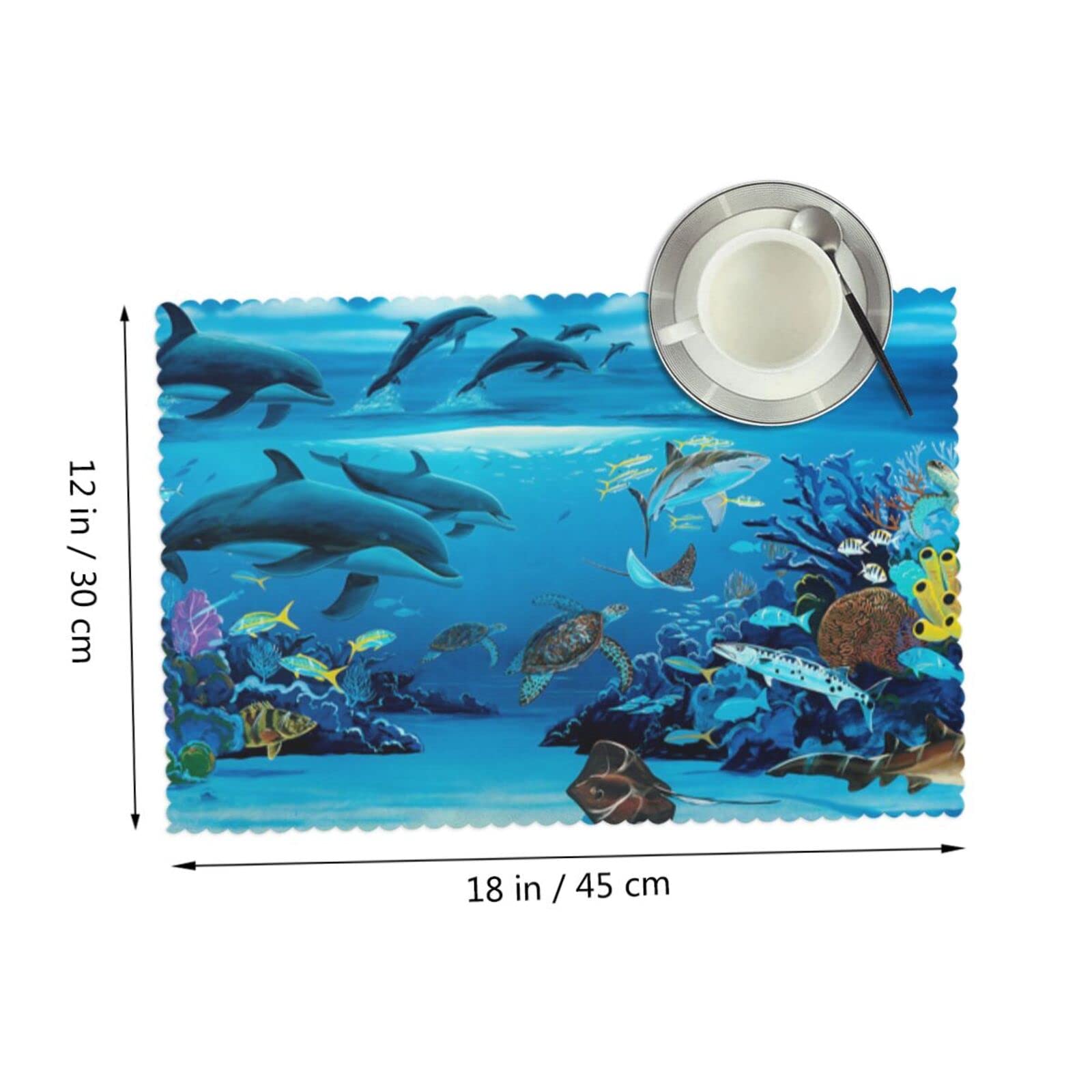 ABAKUHAUS Pesce Tovaglietta Americana Set di 4, varietà di