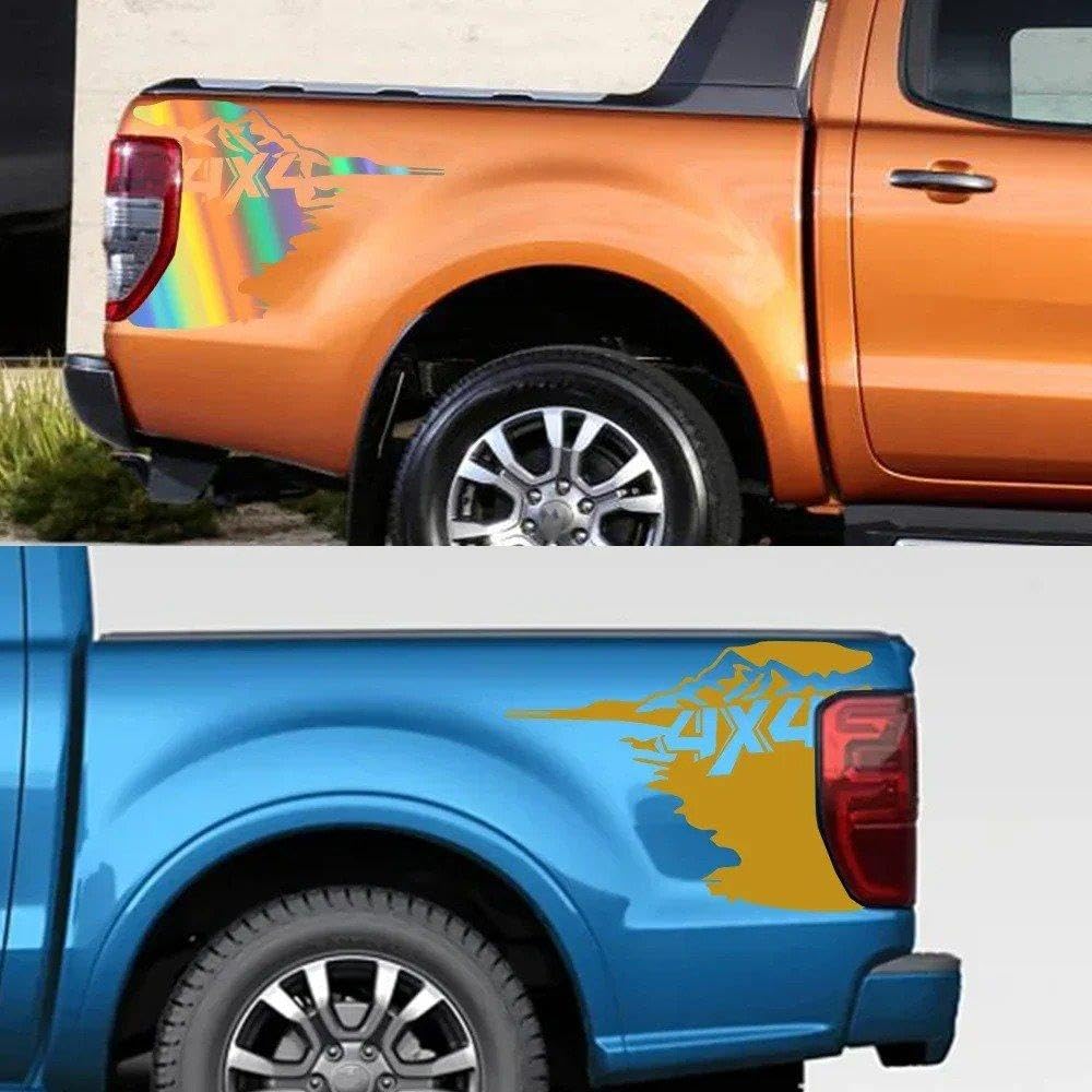 Decalcomanie per Auto Adesivi Decorativi Universali con Decalcomania 4X4 Pickup(Colorful Laser)