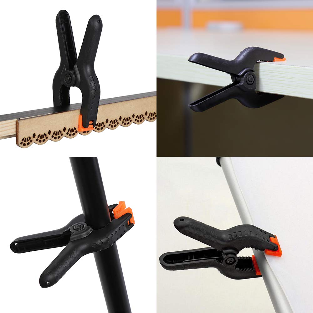 RtottiM 6 adet yaylı kıskaç, 10,5 cm, plastik sıkıştırma kelepçesi, tutkal mengenesi, yay kelepçesi, kendin yap aleti, hızlı germe kelepçesi, muslin ahşap işleme, fotoğraf stüdyosu, sanat, el işi için