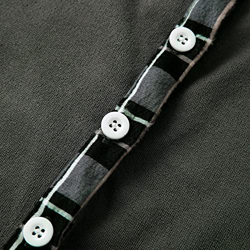 Men Sexy One Piece Jumpsuit Butt Flap Hooded Onesie Pajamas Long Sleeve Button Down Novelty Romper Jumpsuit (Dark Grey,M,Medium) #TOP3