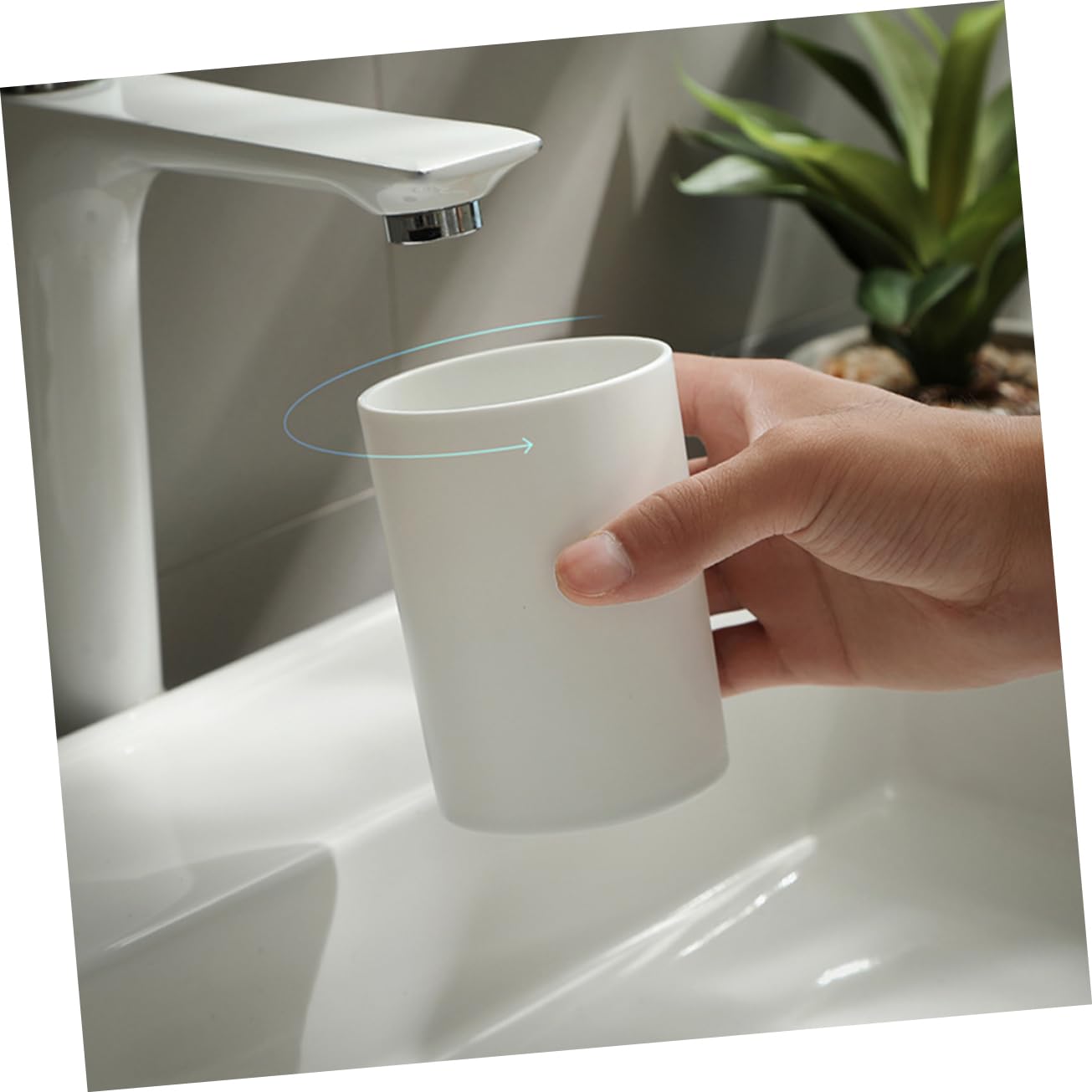 Bicchiere E Portaspazzolino Doppio Per Bagno ABS - Set Tazza Per Collutorio, Rosa, Infrangibile E Portatile - 5