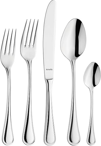 Miniatura 1 de Amefa Haydn - Juego de cubiertos de acero inoxidable 1810 de 20 piezas, acabado de espejo de alto brillo, juego de cubiertos de servicio para 4,