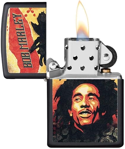 Miniatura 9 de Zippo Bob Marley - Mecheros Negro (Black Ice), Negro mate, High Polish Brass, Fusión de latón pulido, High Polish Chrome, Cromo pulido 75º