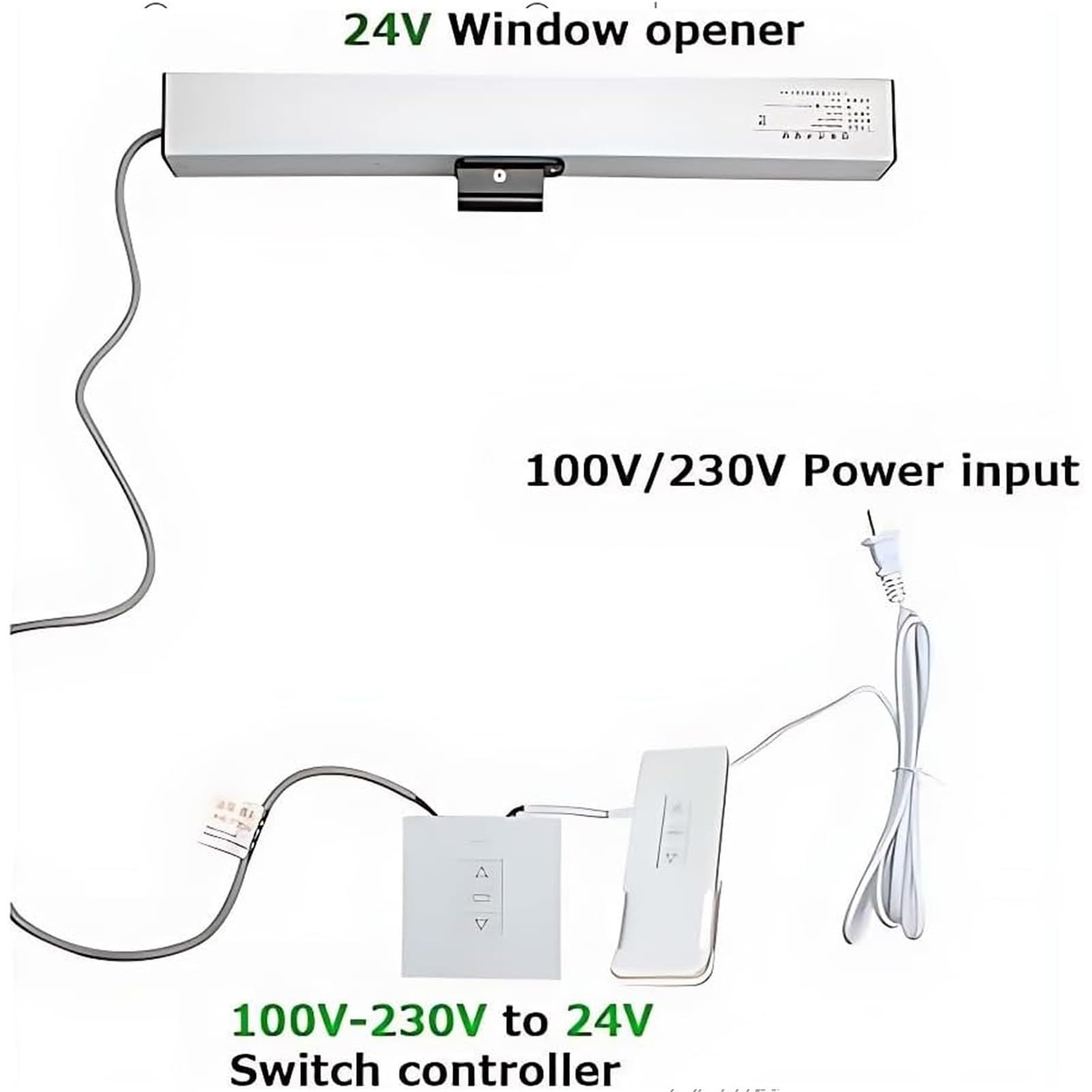 Automatischer Fensteröffner, Elektrischer Dachöffner für Dachfenster, mit Fernbedienung und Schalter, für Schiebefenster