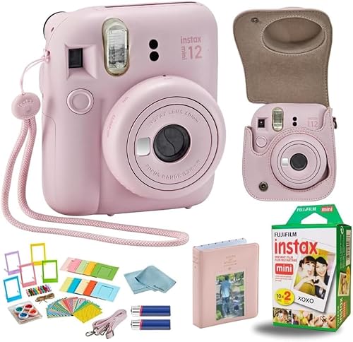 Fujifilm Instant Mini 12 cámara + paquete de accesorios y funda compatible + Fuji Instant (20 disparos) mini álbum de fotos de diseñador (60
