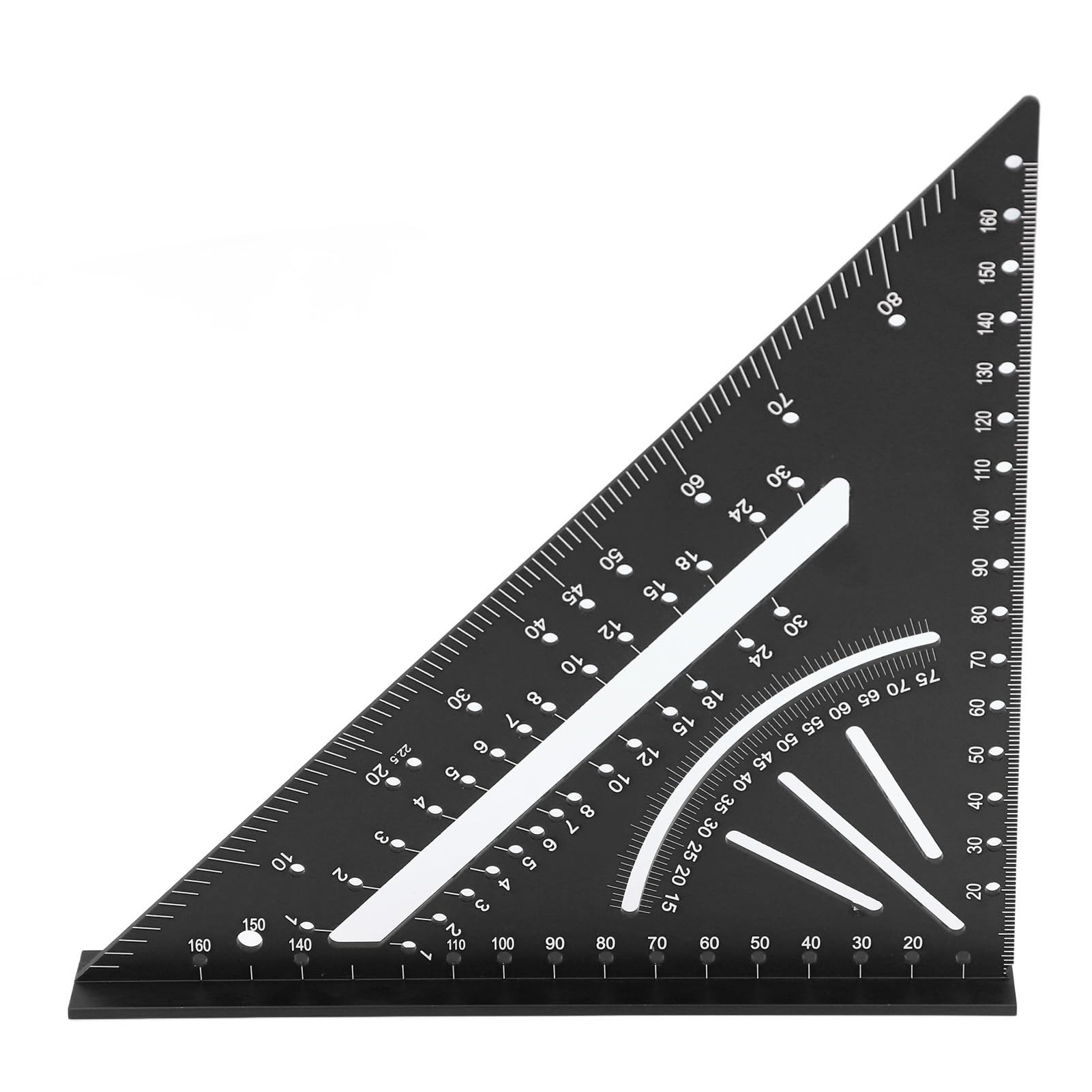MRKU Righello Triangolare in Alluminio, Robusto, con Scale incise Precise a 30°, 45° e 60° (metrico, ad Angolo retto).