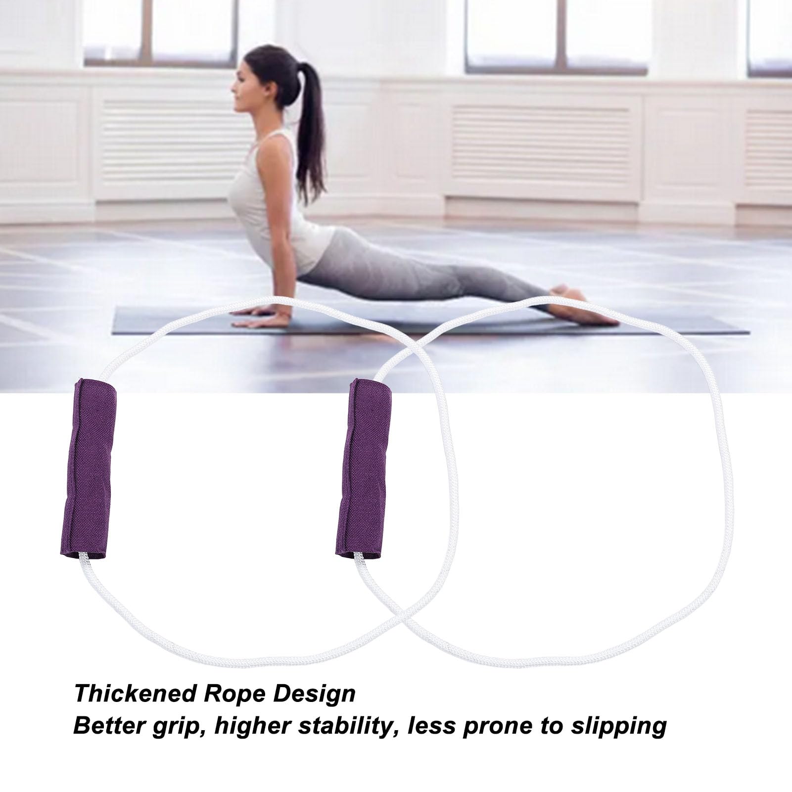 4 Stück Stretching-Gurt, Yoga-Gurt für Physiotherapie, verdickte Yoga-Gurte zum Dehnen, Nicht elastischer Stretch-Gurt für Pilates, Übungen, Stretch-Band für Damen und Herren