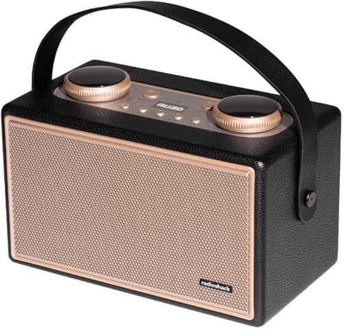 RadioShack - Altavoz retro Bluetooth con entrada de micrófono