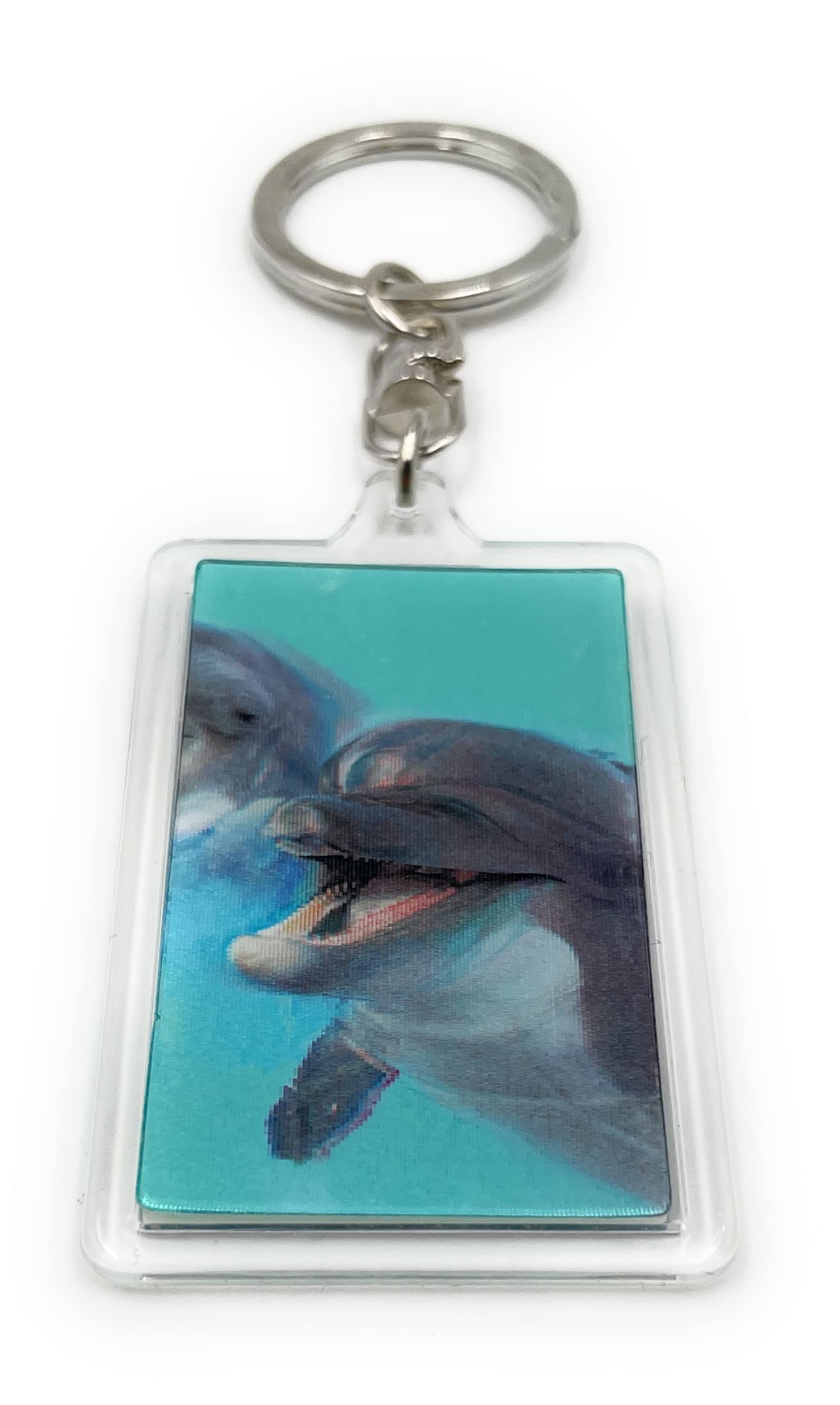 Onwomania - Dolphin Mammal - 3D Metal Keyring Ideal as a Gift e.g. for a Best Friend, Best Friend, Mum - For Men, Women and Children, gray, One Size