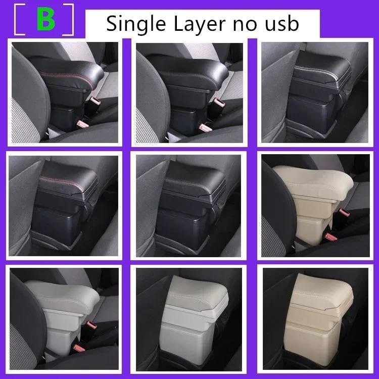 LCFZDQ Armsteun Doos Armsteun Arm Rest Center Console Fit Voor Ford Focus 2 MK2 2005 2006 2007 2008 2009 2010 2011 Centre Opbergdoos Lade Zwart Leer