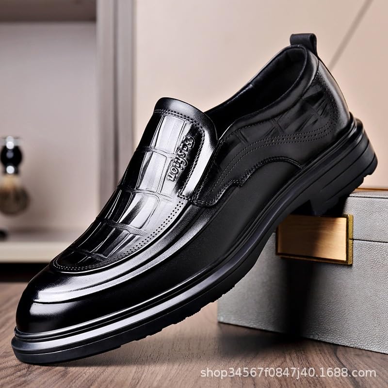 Men's Patent Leather Printing Slip On Platform Loafers Business Formal Wedding Party Shoes Gentlemen Shoes4