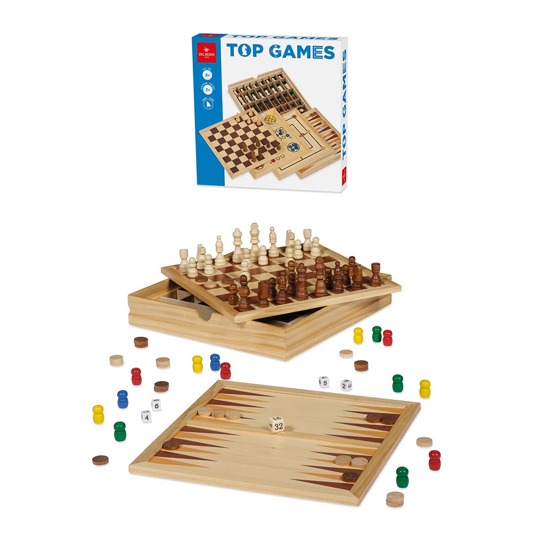 Dal Negro DAL Top Games 30 Dama/Scacchi Tria Gioco da Tavolo Giocattolo 872, Multicolore, 8001097535606