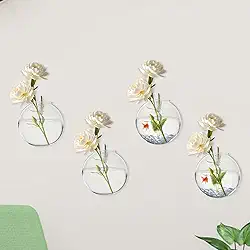 2 vasos de parede, vaso de flores de vidro, estação de propagação para pendurar na parede, vaso suspenso para plantas de interior, flor hidropônica, sala de estar, escritório, presente (2 peças)