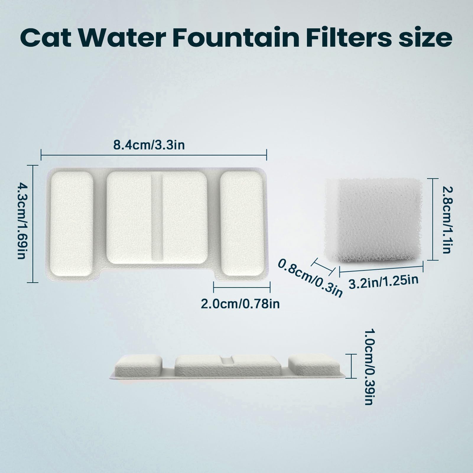 Filtri per Fontanella per Gatti Rimozione Odori con 4 Spugne | Ricambio Filtro Fontana per Animali Per Dispensatore Acqua Animali Domestici in Casa e Appartamento Manutenzione Quotidiana