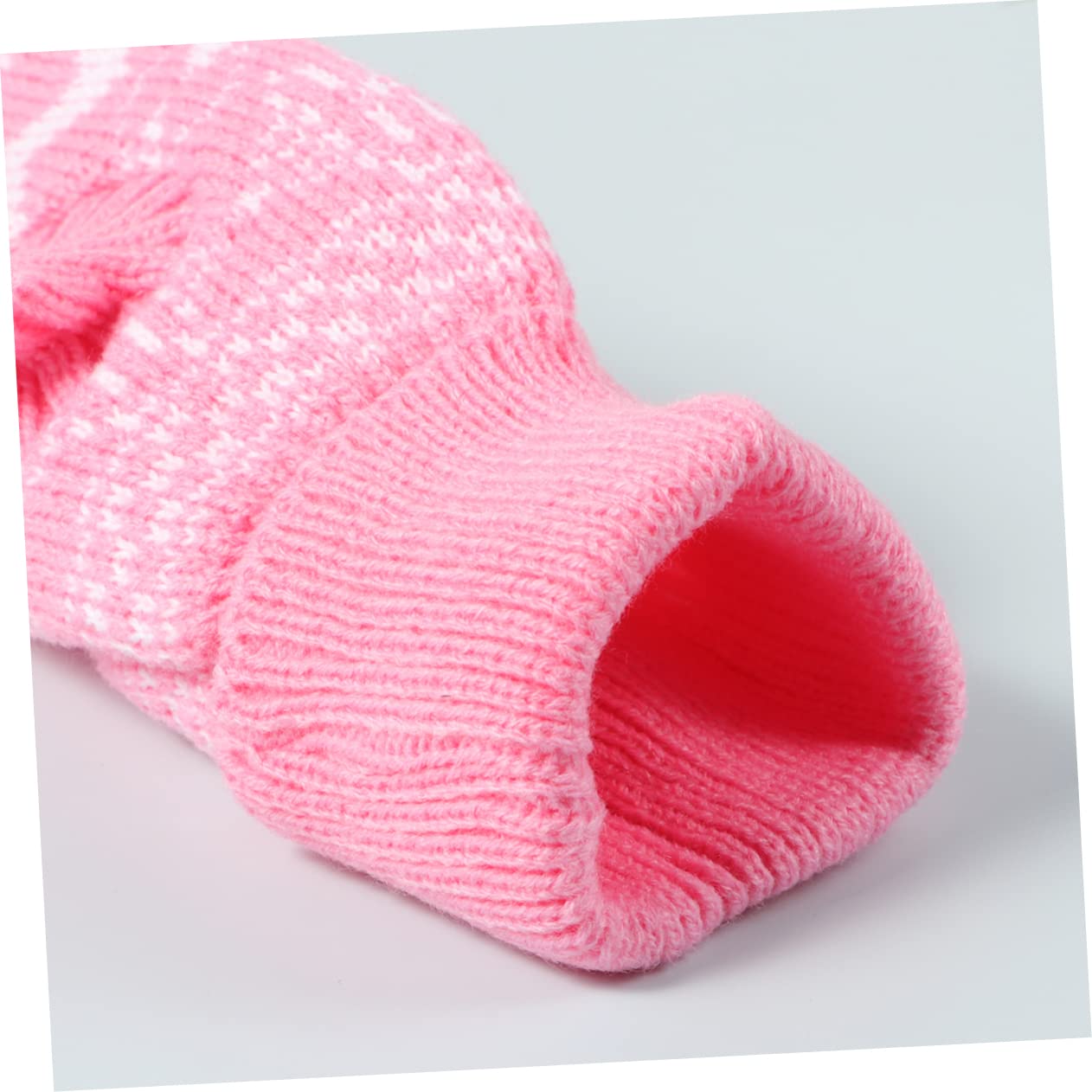 Housoutil 3pièces Pull Tricot pour Chien avec Montant Vêtement Chaud pour Noël Costume De Fête pour Animaux Rose XXL