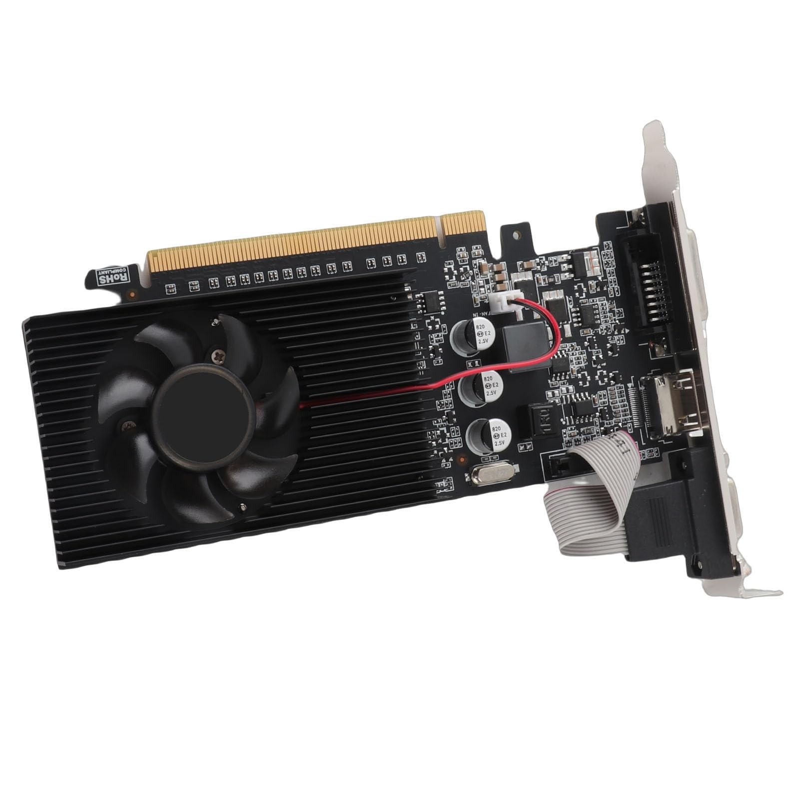 Jectse Gaming Graphics Card, 1GB DDR3 64bit Computer Graphics Card 589MHz 1000MHz 2560x1600 Graphics Card for Gaming PC, DVI VGA Interface (GT210 1GD3