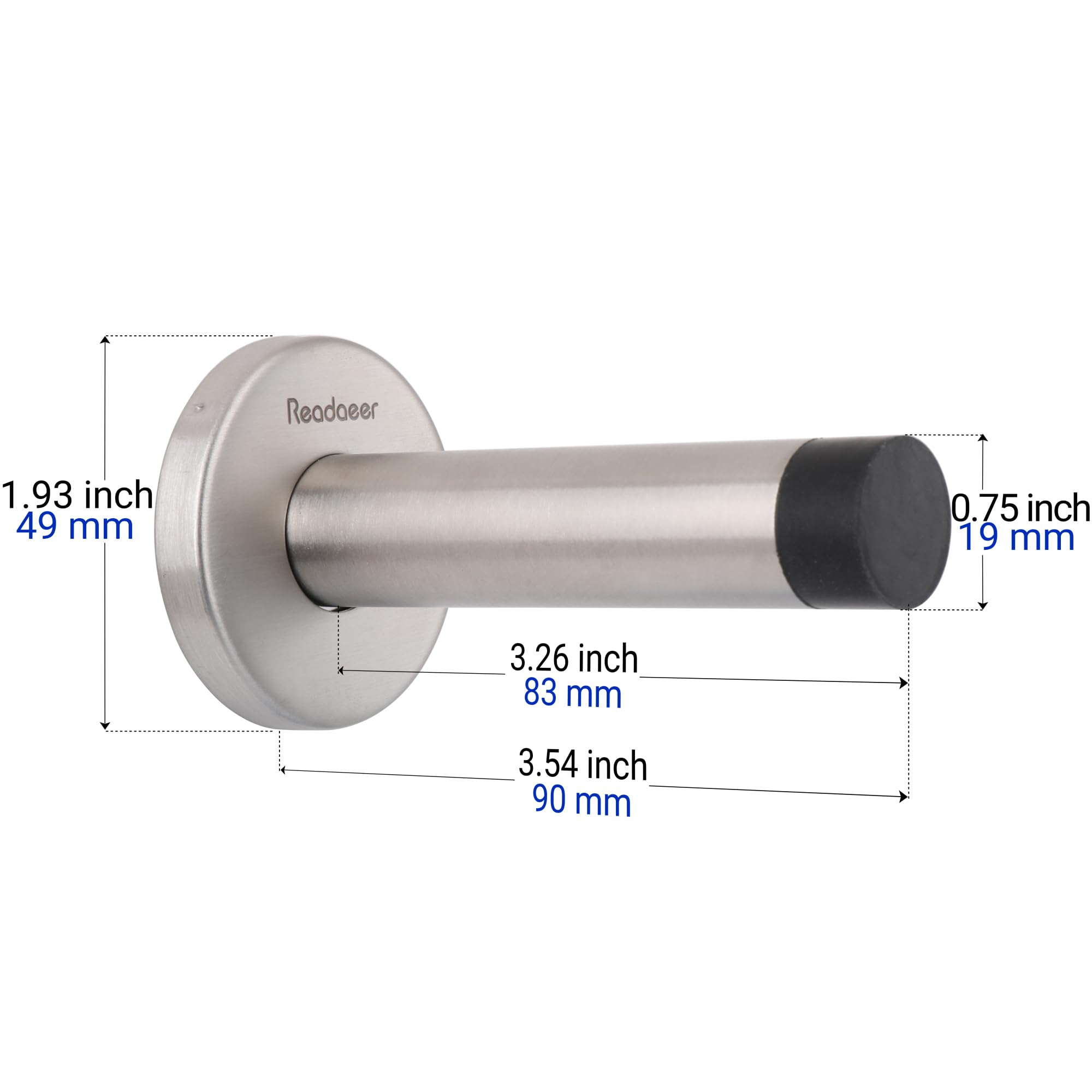 2 PCs Wall Mounted Door Stop, Silver Grey - Image 4